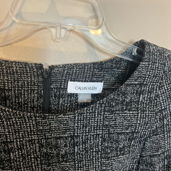 Calvin Klein black and silver classic dress with short tulip sleeves size 12. - Picture 3 of 7